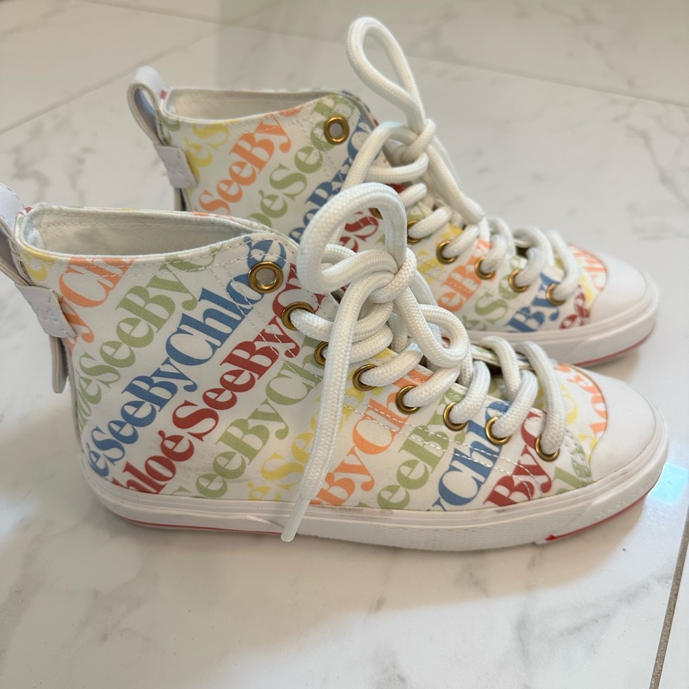 See By Chloe Aranya White Hightop Sneakers